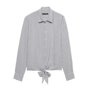 Banana Republic Dillon Classic-Fit Striped Tie-Front Button Down